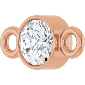 14K Rose Gold Natural White Sapphire Link