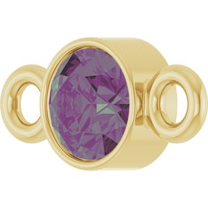 14K Yellow Gold Natural Alexandrite Link