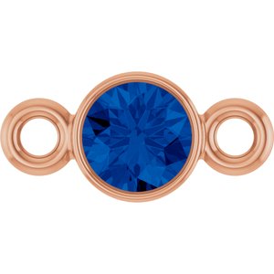 14K Rose Gold Natural Blue Sapphire Link