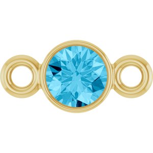 14K Yellow Gold Natural Aquamarine Link