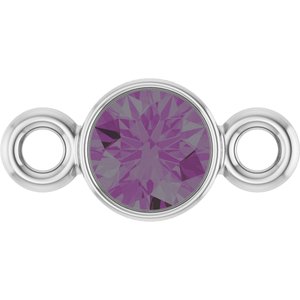 14K White Gold Natural Alexandrite Link
