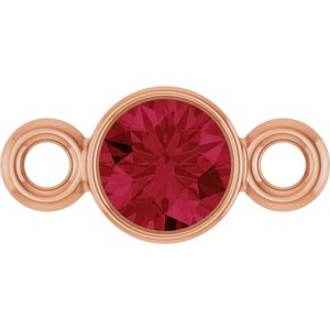 14K Rose Gold Lab-Grown Ruby Link