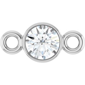 14K White Gold Natural White Sapphire Link