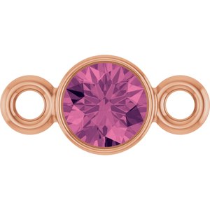 14K Rose Gold Natural Pink Tourmaline Link