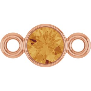 14K Rose Gold Natural Citrine Link
