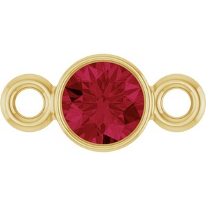 14K Yellow Gold Lab-Grown Ruby Link