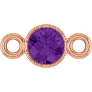 14K Rose Gold Natural Amethyst Link