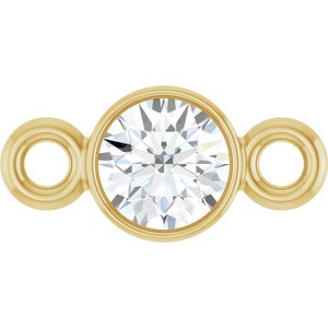 14K Yellow Gold Natural White Sapphire Link