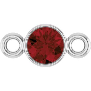 14K White Gold Natural Mozambique Garnet Link