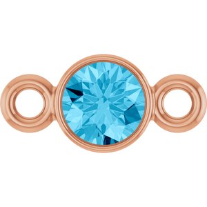 14K Rose Gold Natural Aquamarine Link