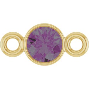 14K Yellow Gold Natural Alexandrite Link