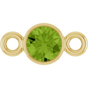 14K Yellow Gold Natural Peridot Link
