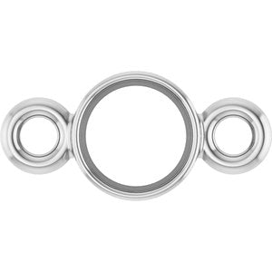 14K White Gold 3 mm Round Bezel-Set Link