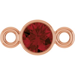 14K Rose Gold Natural Mozambique Garnet Link