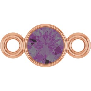14K Rose Gold Natural Alexandrite Link