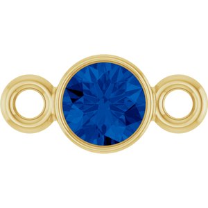 14K Yellow Gold Lab-Grown Blue Sapphire Link