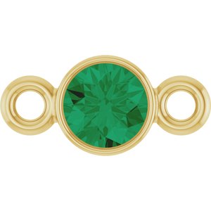 14K Yellow Gold Natural Emerald Link