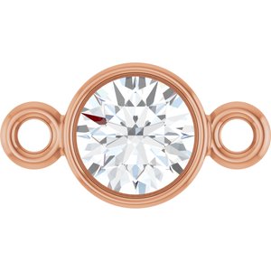 14K Rose Gold 1/5 CT Natural Diamond Link