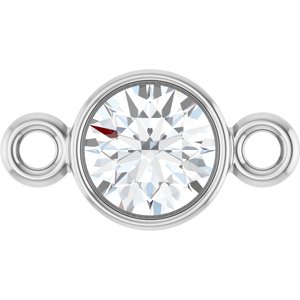 14K White Gold 1/5 CT Natural Diamond Link