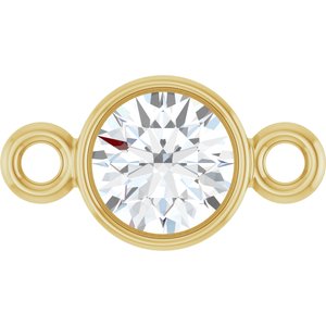 14K Yellow Gold 1/5 CT Lab-Grown Diamond Bezel-Set Link