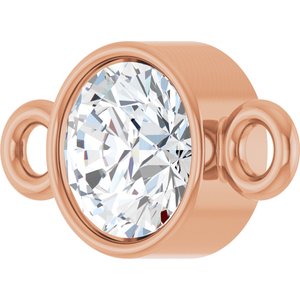 14K Rose Gold 1/5 CT Lab-Grown Diamond Bezel-Set Link