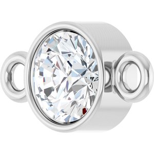 14K White Gold 1/5 CT Natural Diamond Link