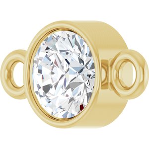 14K Yellow Gold 1/5 CT Lab-Grown Diamond Bezel-Set Link