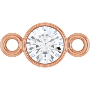 14K Rose Gold 1/8 CT Natural Diamond Link