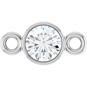 Platinum 1/8 CT Natural Diamond Bezel-Set Link