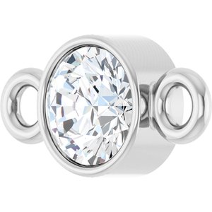 Platinum 1/8 CT Natural Diamond Bezel-Set Link