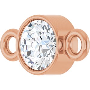 14K Rose Gold 1/8 CT Natural Diamond Link