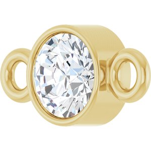 14K Yellow Gold 1/8 CT Lab-Grown Diamond Bezel-Set Link