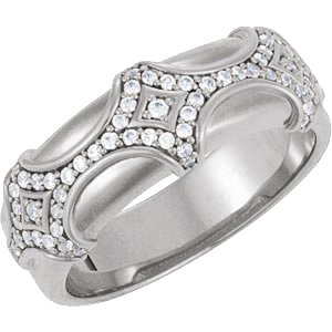 14K White Gold 1/2 CTW Natural Diamond Vintage-Inspired Ring