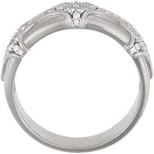 14K White Gold 1/2 CTW Natural Diamond Vintage-Inspired Ring