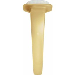 14K Yellow Gold Lab-Grown White Opal Cabochon Ring