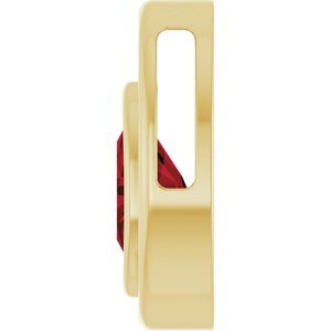 14K Yellow Gold Natural Mozambique Garnet Solitaire Slide Pendant