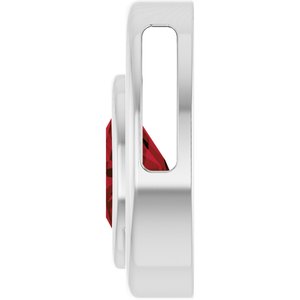 Platinum Natural Mozambique Garnet Solitaire Slide Pendant