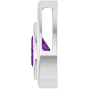 Sterling Silver Natural Amethyst Solitaire Slide Pendant
