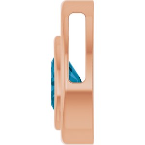 14K Rose Gold Natural London Blue Topaz Solitaire Slide Pendant