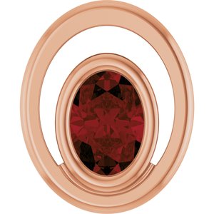 14K Rose Gold Natural Mozambique Garnet Solitaire Slide Pendant
