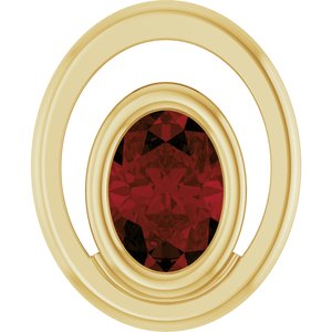 14K Yellow Gold Natural Mozambique Garnet Solitaire Slide Pendant