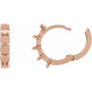 14K Rose Gold 3 mm Round Cabochon 14.7 mm  Hoop Earring Mounting – image 3