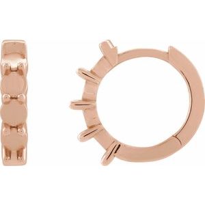14K Rose Gold 3 mm Round Cabochon 14.7 mm  Hoop Earring Mounting