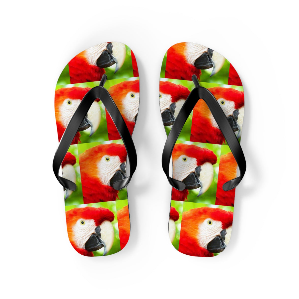 Scarlet Macaw Parrot Flip Flops