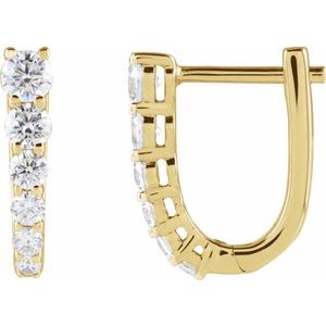 14K Yellow Gold 1/2 CTW Lab-Grown Diamond 12.95 mm Hoop Earrings