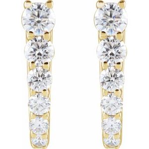 14K Yellow Gold Vermeil 1/2 CTW Lab-Grown Diamond 12.95 mm Hoop Earrings – image 2