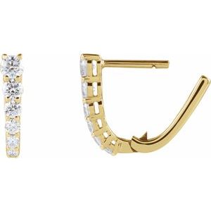 14K Yellow Gold 1/2 CTW Lab-Grown Diamond 12.95 mm Hoop Earrings – image 3