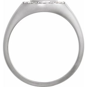 Engravable Accented Signet Ring