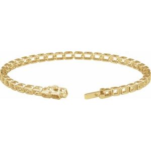 14K Yellow Gold 3.5x2.4 mm Emerald Line 7" Bracelet Mounting – image 2