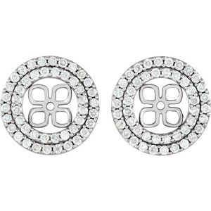 14K Rose Gold 1.3 mm Round Earring Jacket Mounting for 8 mm Pearl – image 2